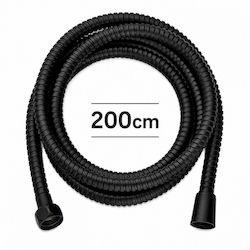 Σπιράλ Ντουζ Inox 200cm Μαύρο