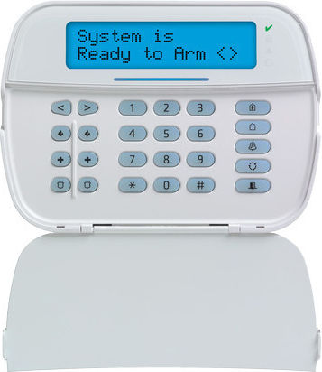 Алфанумерична LCD клавиатура с кабелна връзка, 128 зони, модул Power G, четец за близост, серия Pro, DSC HS2LCDRFPRO8EE3