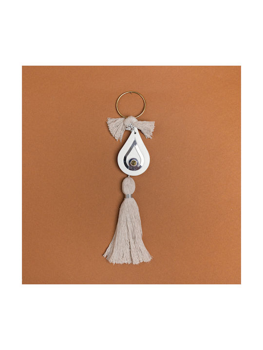 Hanging Ornament Tear Ceramic Silver