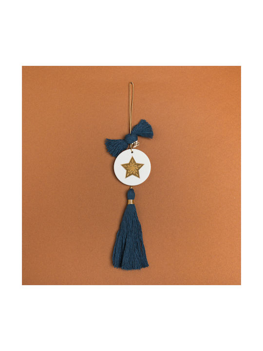 Hanging Ornament Star Ceramic Gold