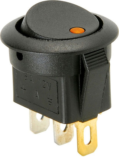 Comutator Basculant Rotund cu LED Portocaliu