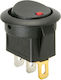 Rocker Switch Round W Red Led