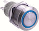 Metal Pushbutton Momentary 19mm Blue