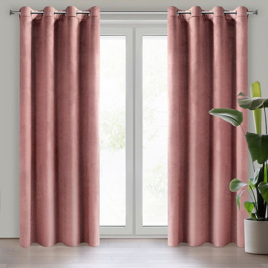 Eurofirany Perdea de Întunecare cu Capse Melanie Roz 140x250cm