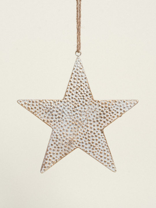 Beauty Home Metal Christmas Decorative Pendant Star White