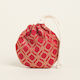 Beauty Home Fabric Christmas Pouch for Gift Red 13x14cm.