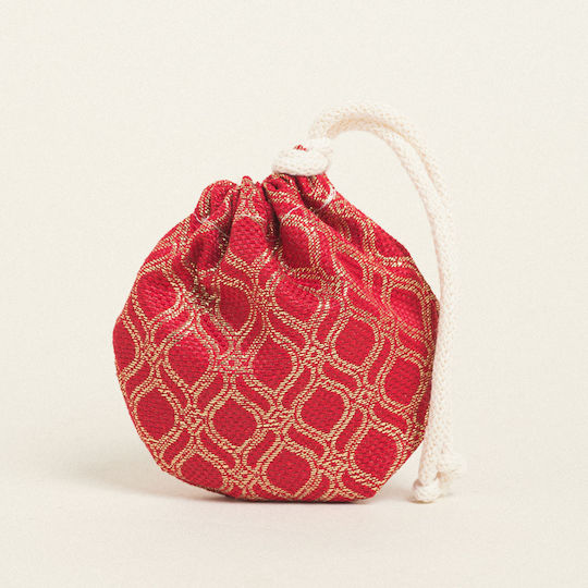 Beauty Home Fabric Christmas Pouch for Gift Red 13x14cm.