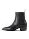 Leder Damen Chelsea Stiefeletten Schwarz