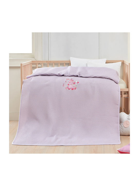 Beauty Home Blanket Cot Art 5304 Waffle Lilac 100x150cm