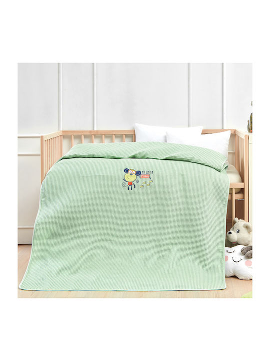 Beauty Home Blanket Cot Art 5311 Waffle Green 100x150cm