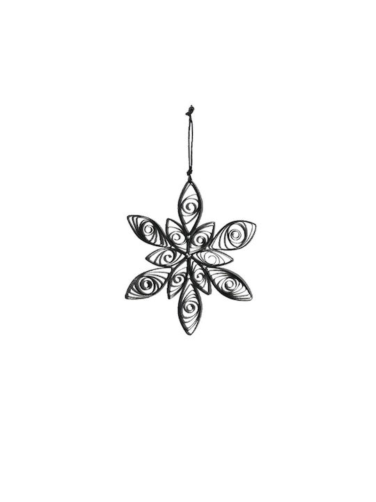 Hängend Hängendes Ornament Blume Papier Schwarz 12x12cm