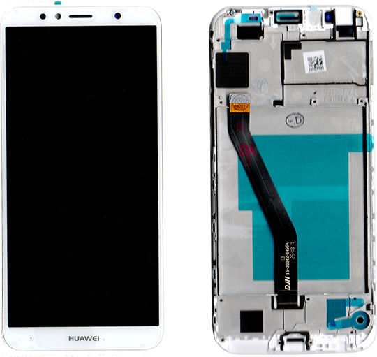 Οθόνη Prime mit Touch-Mechanismus und Rahmen für Huawei Y6 2018, Huawei Y6 2018 Prime (Weiß)