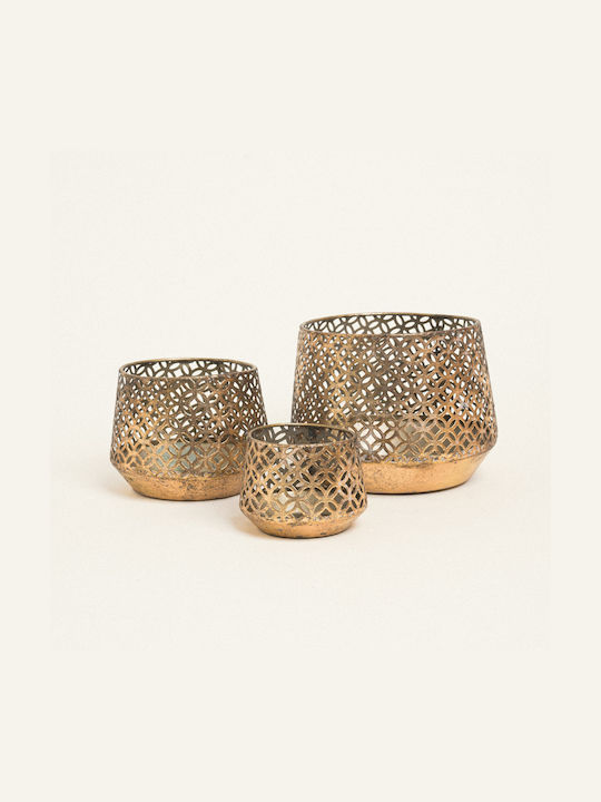 Metal Candle Holders Set of 3 Pieces 7.5 – 14.5 Cm Beauty Home