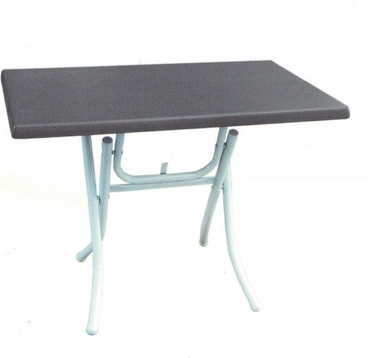 Table Kitchen Collapsible Wooden with Metal Frame Gray 100x60x73cm