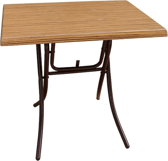 Table Kitchen Collapsible Wooden with Metal Frame 80x60x73cm