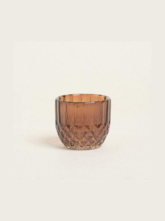 Beauty Home Candle Holder Glass in Brown Color 5.5x6cm 1pcs