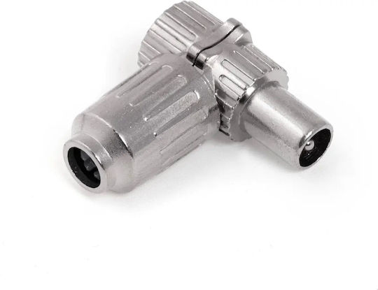 Ъглов метален мъжки ТВ щепсел Engel Mp0622c