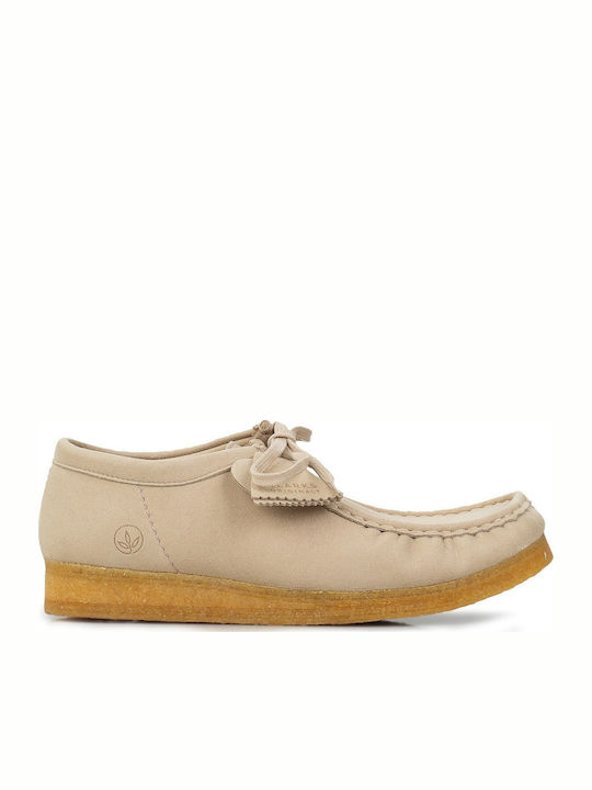 Clarks Wallabee Ανδρικά Μοκασίνια σε Μπεζ Χρώμα