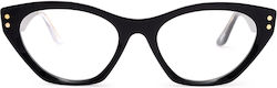 Snob Milano Rame Ochelari Pentru Femei Acetat Fluture Cu Prindere Negru Snob Milano Rame Ochelari Pentru Femei Acetat Fluture Cu Prindere Negru
