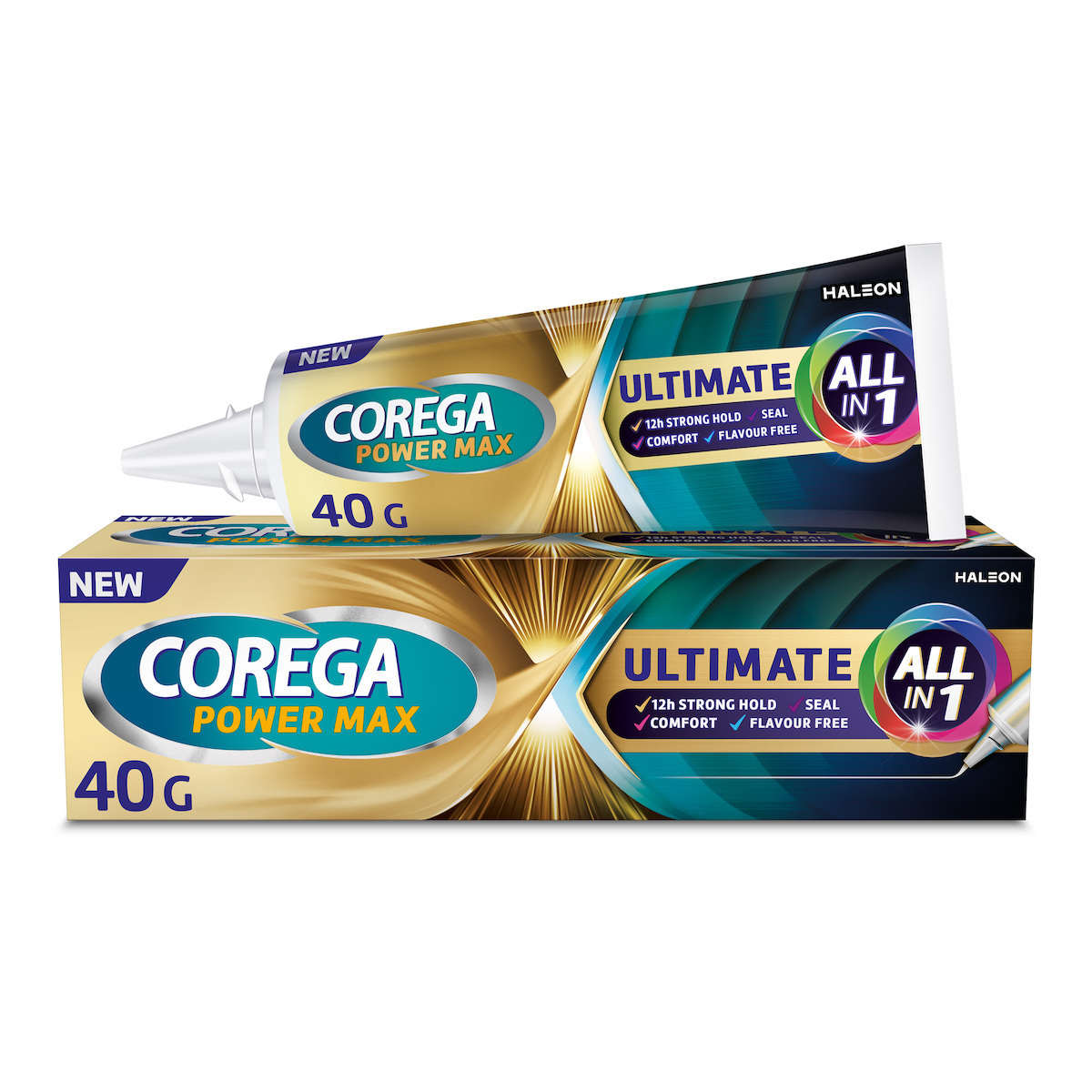 Corega Ultimate All-In-One για Ακόμη Μεγαλύτερη Δύναμη Μασήματος Στερεωτική Κρέμα 40gr