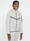 Athletic Kids Cardigan Cotton with Hood Gray Sportswear Tech