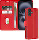 Avizar Case Iphone 16 Plus Clapet Wallet Video Holder Red