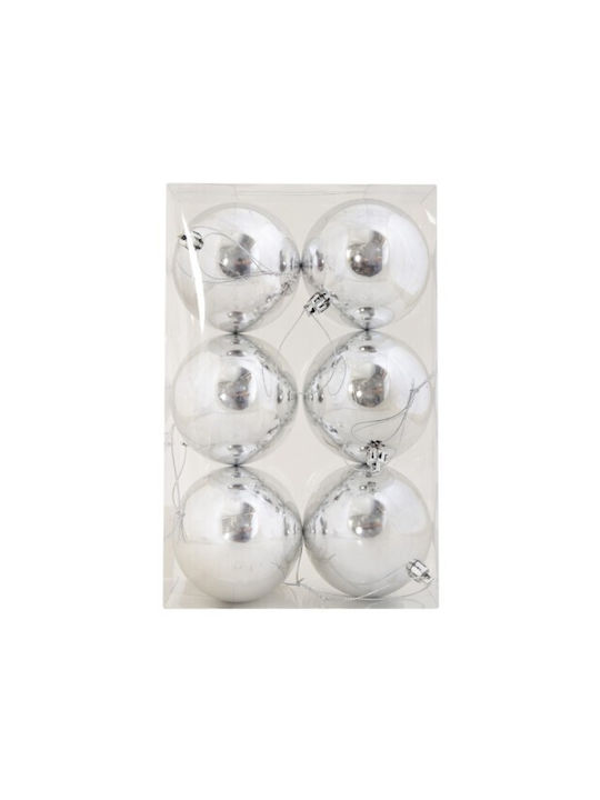 Hanging Ornament Set Silver 6pcs