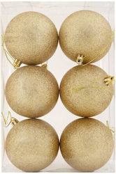 Set of 6 Yellow Ball Ornaments Set of 6 Yellow Ball Ornaments