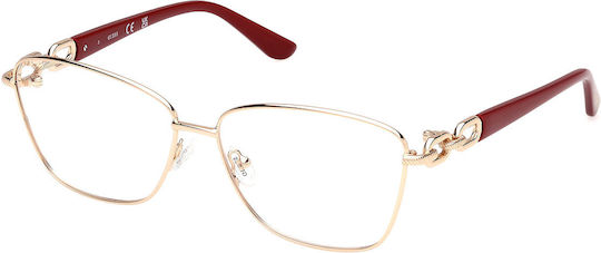 Guess Damen Metallischer Brillengestell Katzenauge Gold GU50179 032