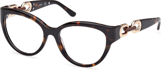 Guess Plastic Eyeglass Frame Cat Eye Brown GU50182 052