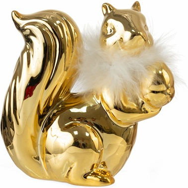 Zen Collection Weihnachtliche Keramisch Figur Eichhörnchen Gold 12x12x6cm