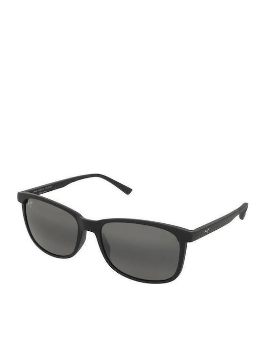 Maui Jim Унисекс Слънчеви Очила с Черна Пластмасова Рамка и Черни Поляризирани Огледални Стъкла