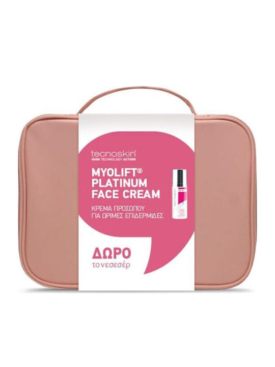 Tecnoskin Myolift Platinum Hautpflege-Set Für Festigung Mit Geschenk Die Kosmetiktasche 2 Stück