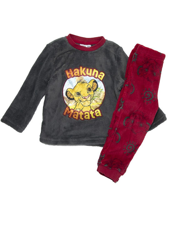Disney Kids' Pajamas Winter Fleece Gray Lion King