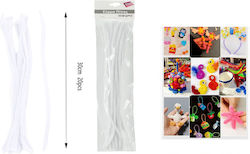 White Craft Pipe Cleaners 30 cm 20 Pcs