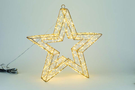 JK Home Decoration Weihnachtlicher Dekorativer Stern Metallisch Gold 38x8x38cm 1Stück