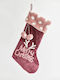 Weihnachtliche Dekorative Socke Stoff L55xB28xH5cm. Rosa