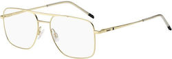 Boss Herren Metallisches Brillengestell Gold HG...