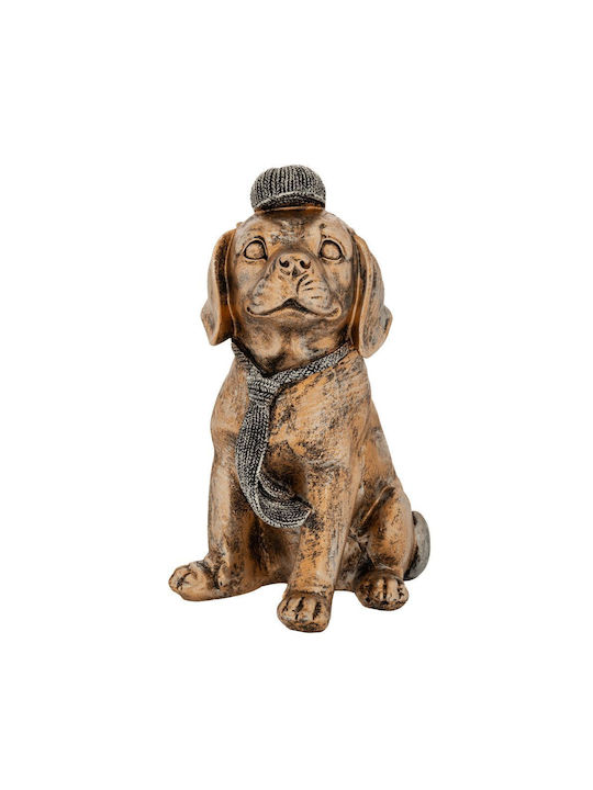 Câine așezat din polirășină aurie 14x12x20cm 88345 Iliadis