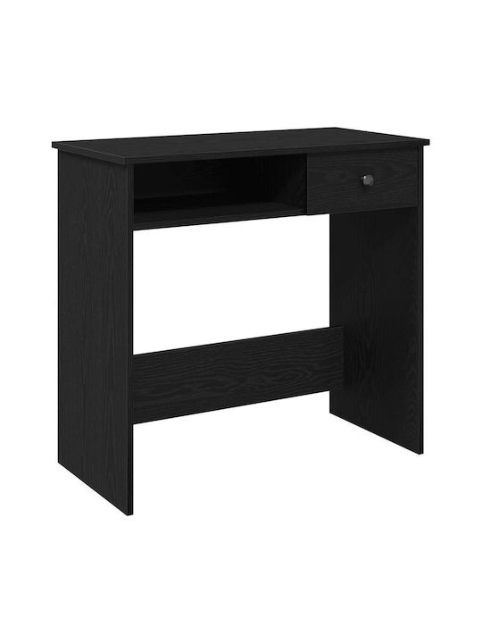 Desk Wooden Black Velvet-Black Metal 80x40x75cm