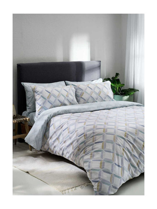 Vesta Home Duvet Cover Set Cotton Single with Pillowcase 170x240 Rombi Gray