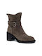 Leder Stiefeletten Damen Schwarz