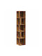 Corner Bookcase Old Wood 33x33x165cm