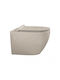 Cerastyle City Wall-Mounted Toilet Rimless with Slim Cover Soft Close Beige