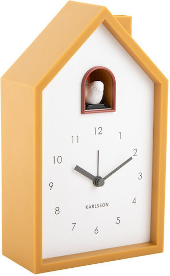 Karlsson Cuckoo Tabletop Alarm Clock Abs 12x6x20 I Ochre Yellow