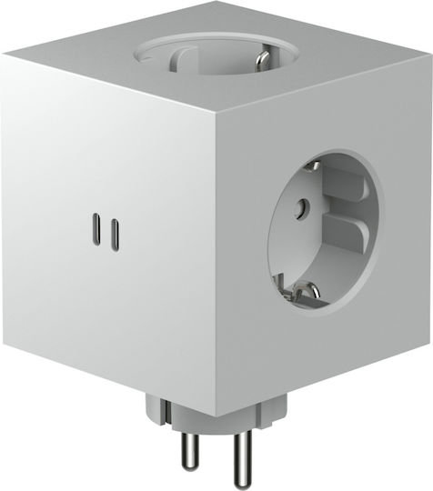 AVOLT Avolt Square Πολύπριζο 3 Θέσεων με 2 USB-C Γκρι