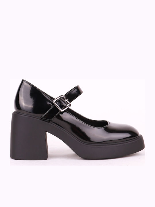 Black Heels with Strap Women's