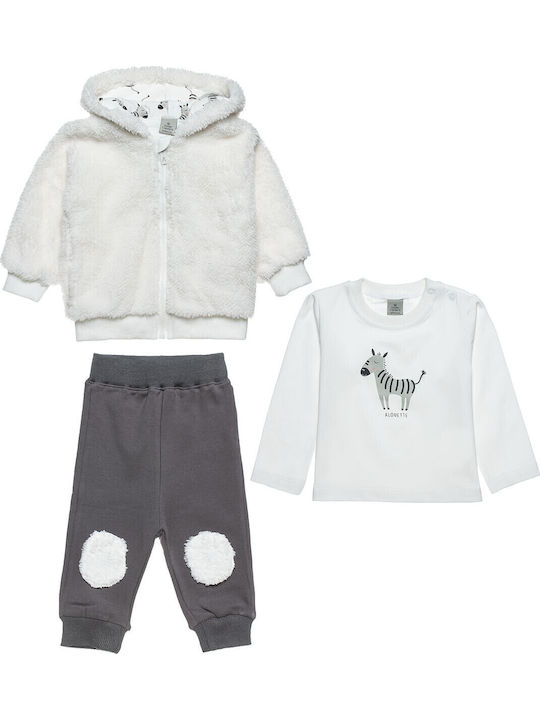 Kids Sweatpants Set Ecru 3pcs