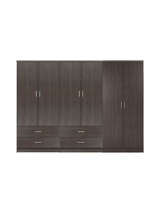 Six Door Wardrobe Reina Zebrano 240x43x181cm