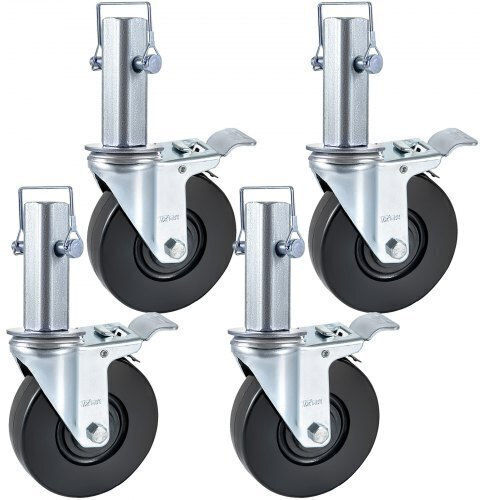 Set of 4 Heavy Duty Scaffold Casters Double Locking 5" 440lbs Jltx13-5-4xjl32fgv0